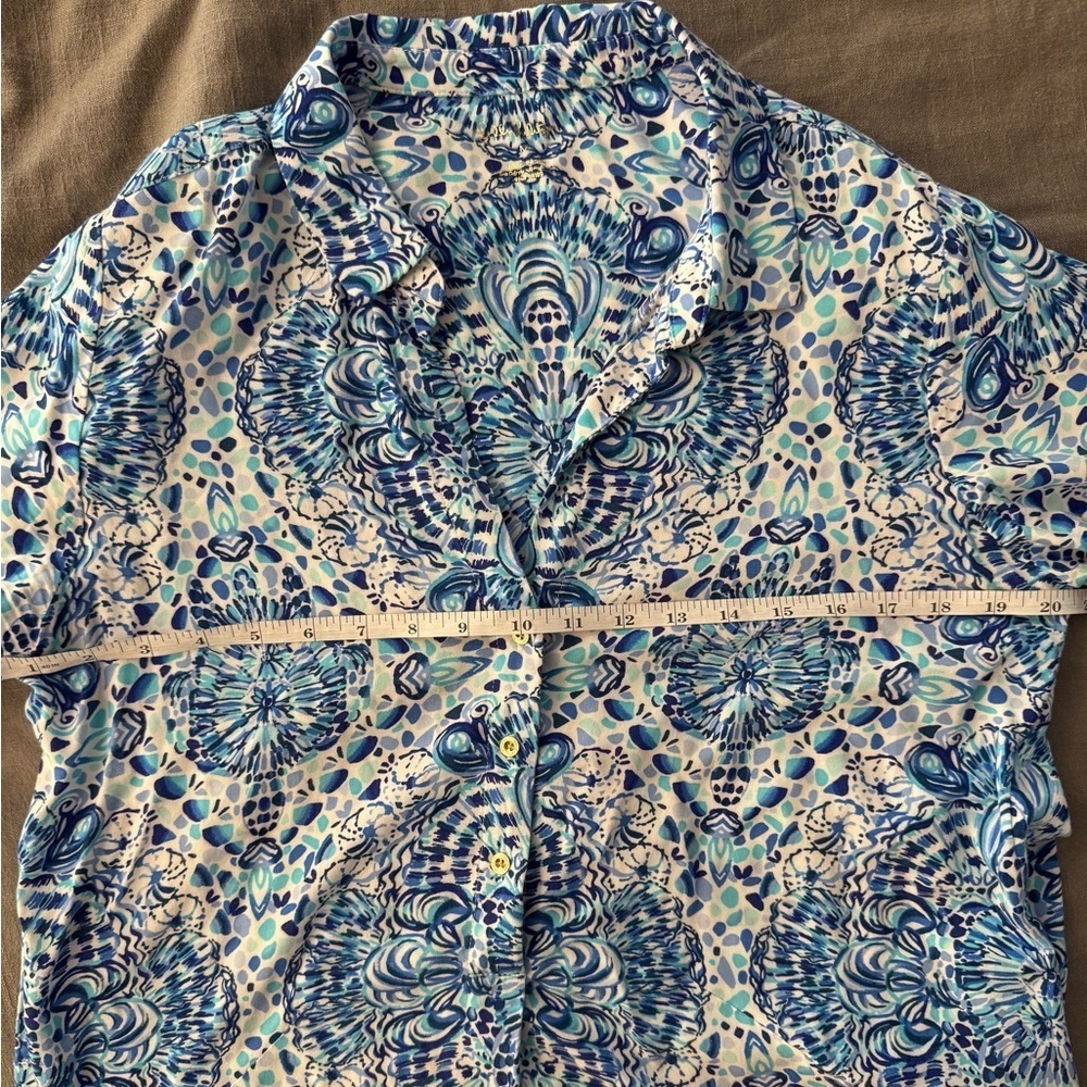 Lilly Pulitzer Women’s Lillith Tunic Blue White Dress “Call My Shell Phone” Med - Picture 8 of 9